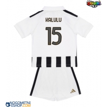 Otroški Nogometni dresi Juventus Pierre Kalulu #15 Domači 2026-27 Kratek Rokav (+ Kratke hlače)